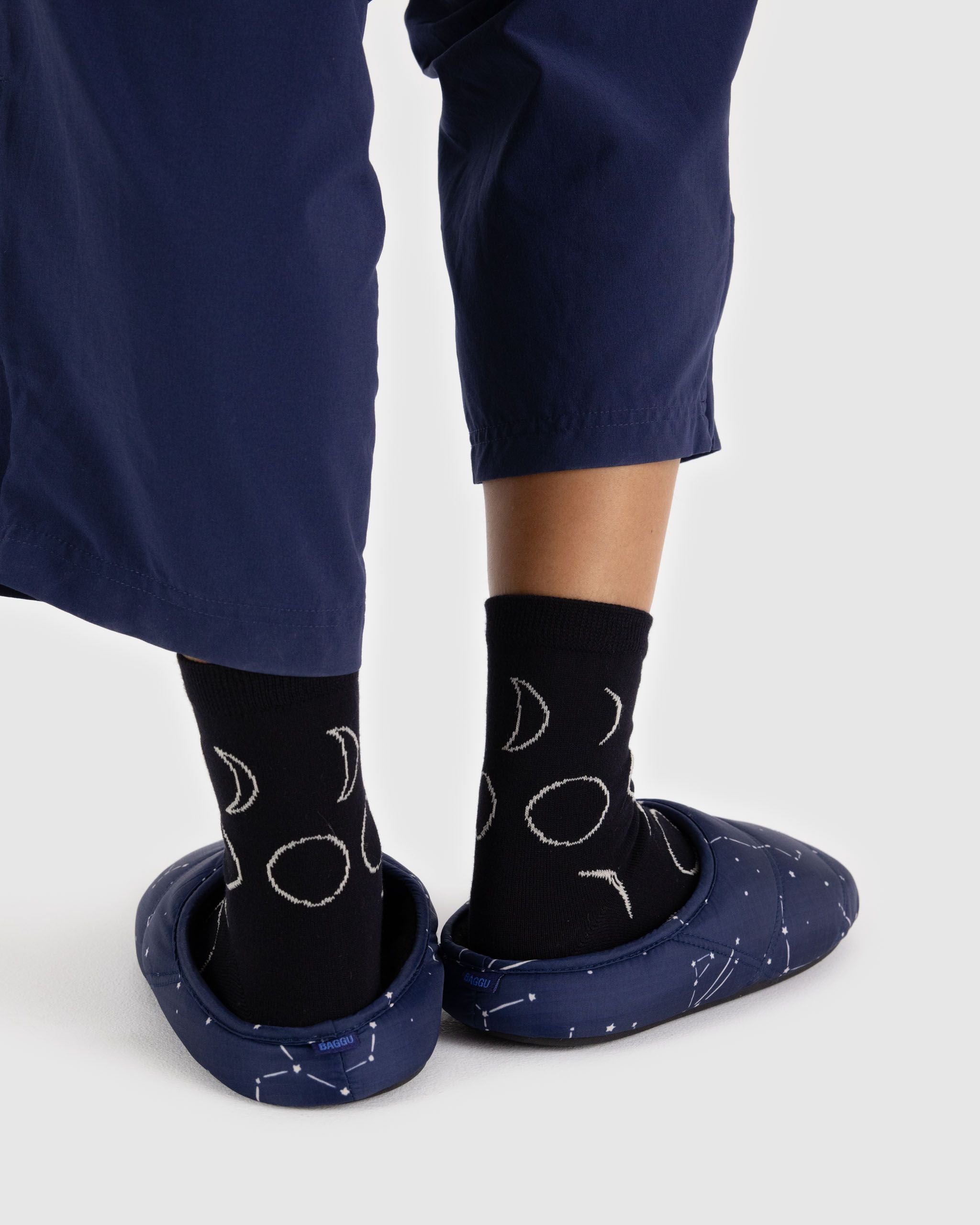 Puffy Slipper in Constellation Midnight - Soft Indoor Comfort