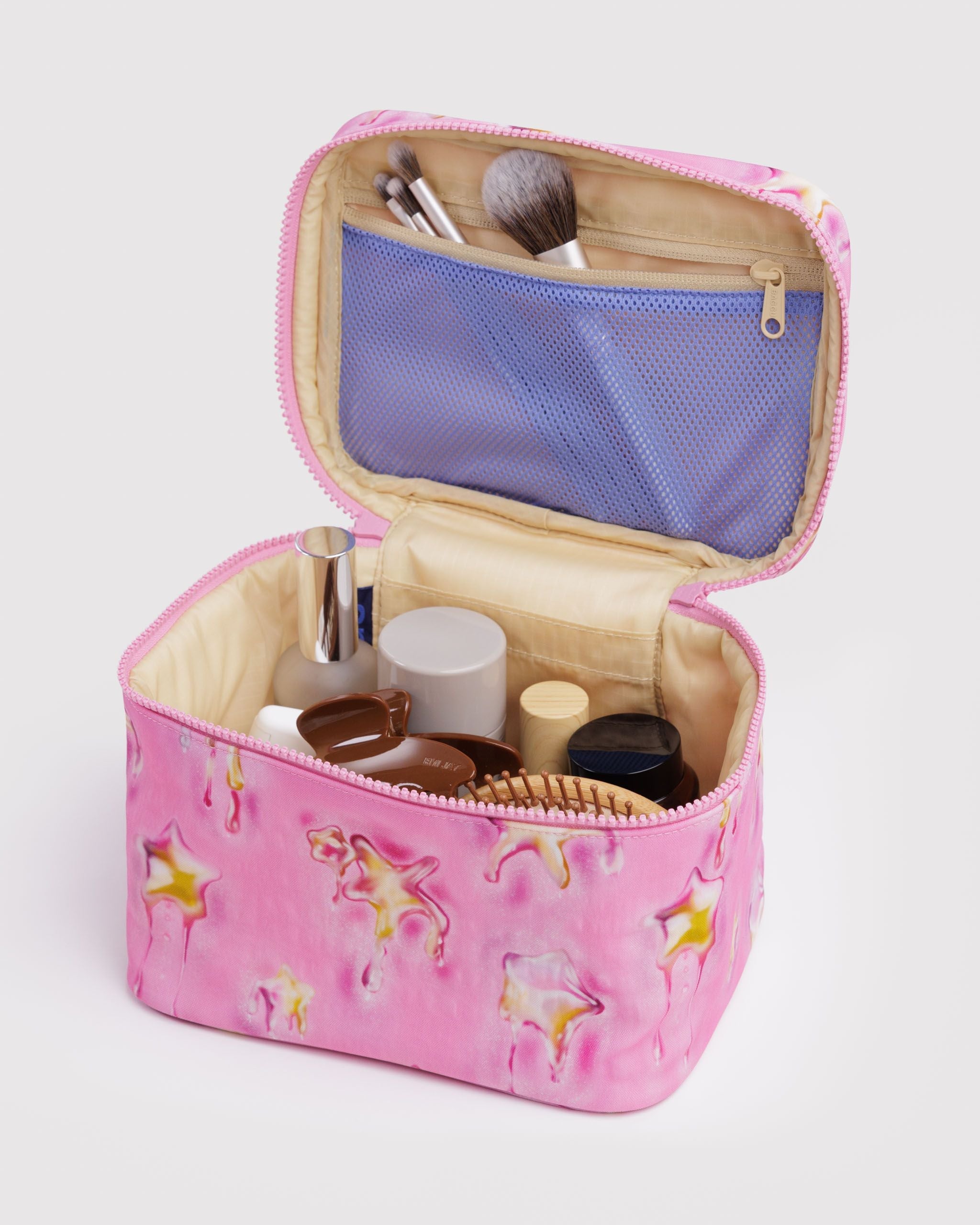 Large Cosmetic Case in Dancing Star - Easy Packing and Storage