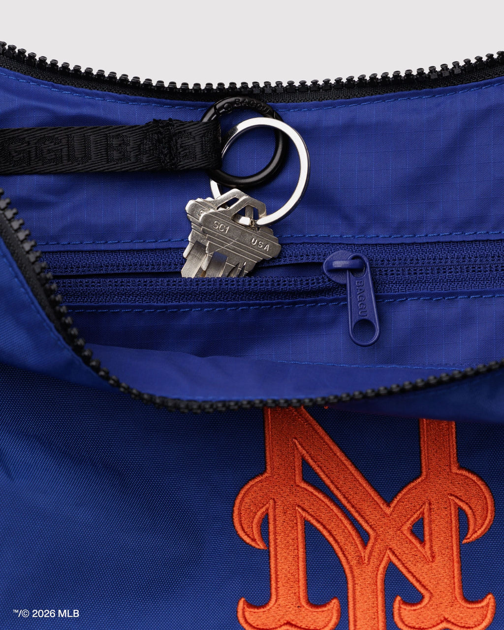Medium Nylon Crescent Bag in New York MetsTM