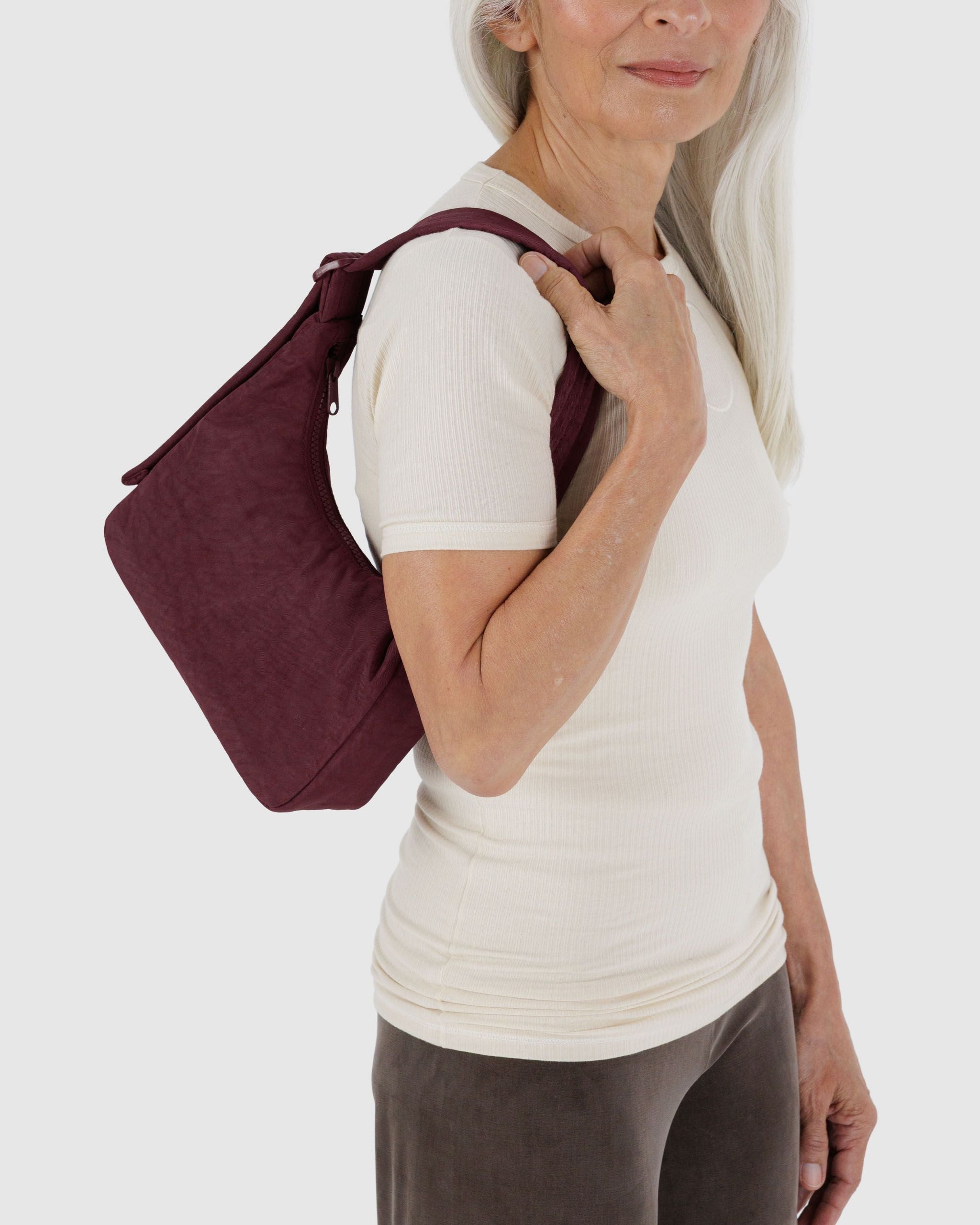 Mini Nylon Shoulder Bag - Sale in Mahogany - Hands Free Everyday Carry