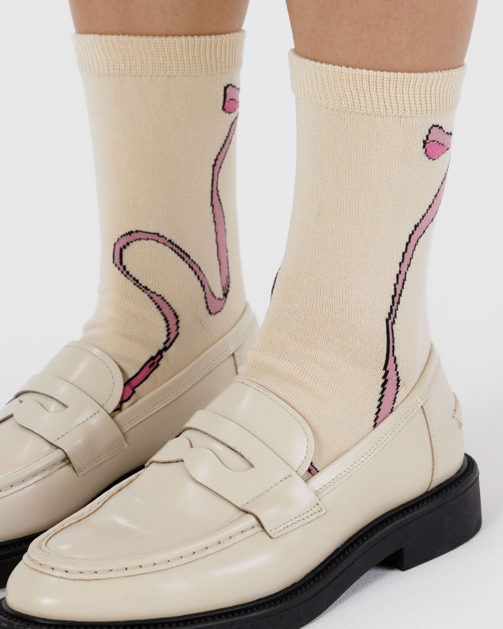 Crew Sock in Pink Bow - Comfortable Everyday Style