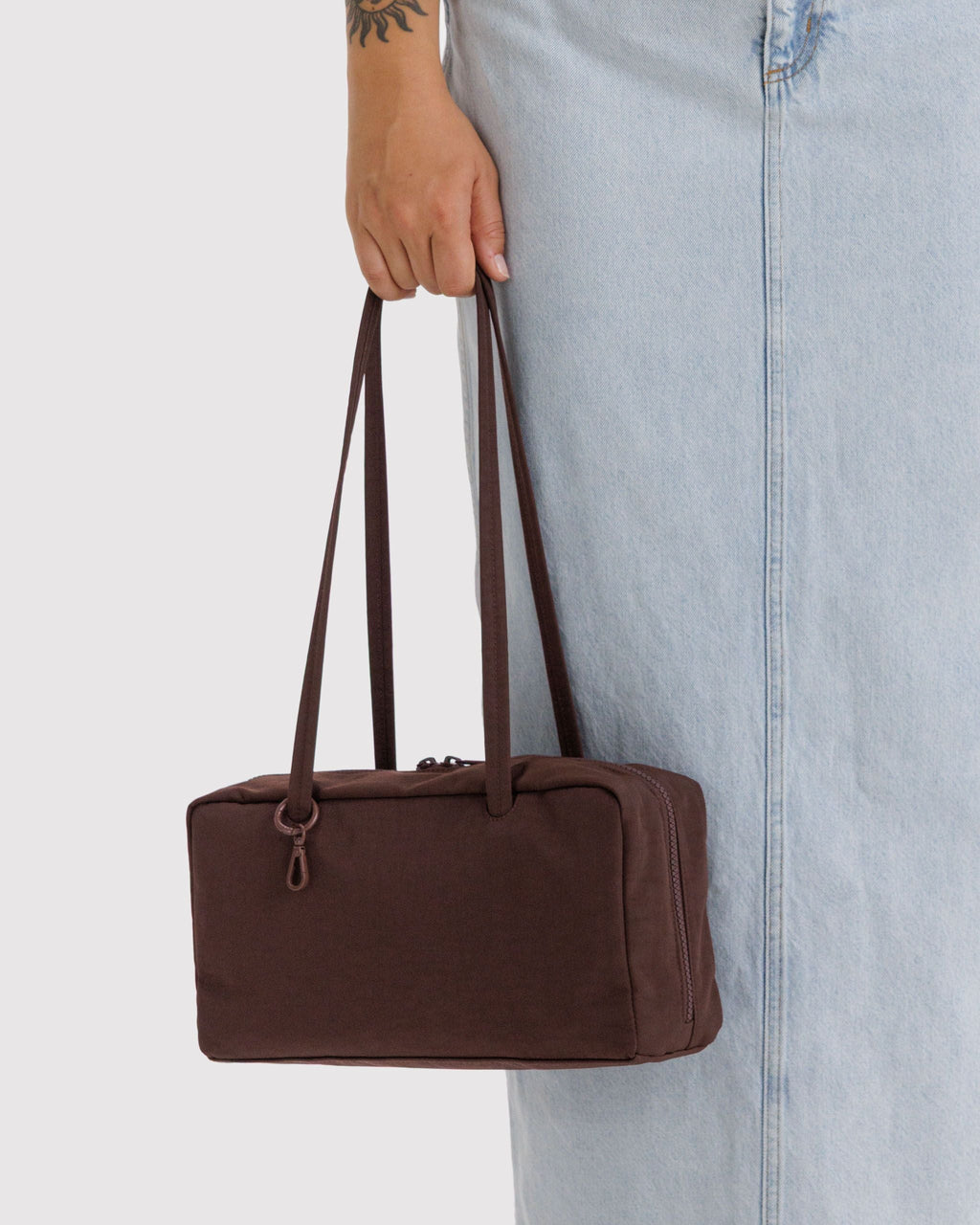 Nylon Bowler Bag in Coffee - Hands Free Everyday Carry
