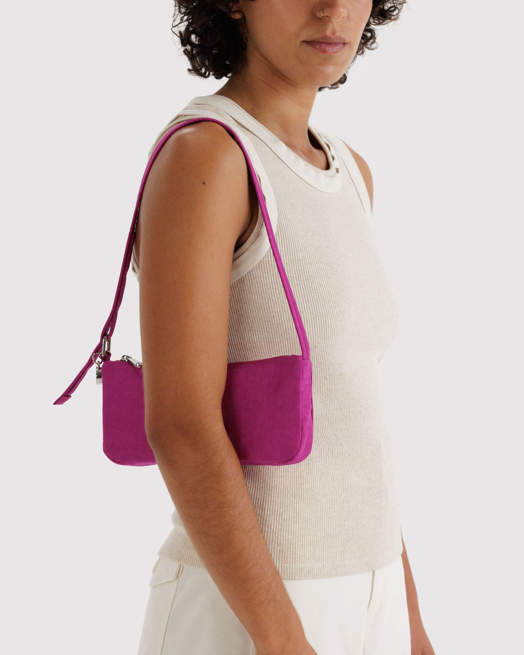 Nylon Pochette - Sale in Deep Fuchsia - Hands Free Everyday Carry