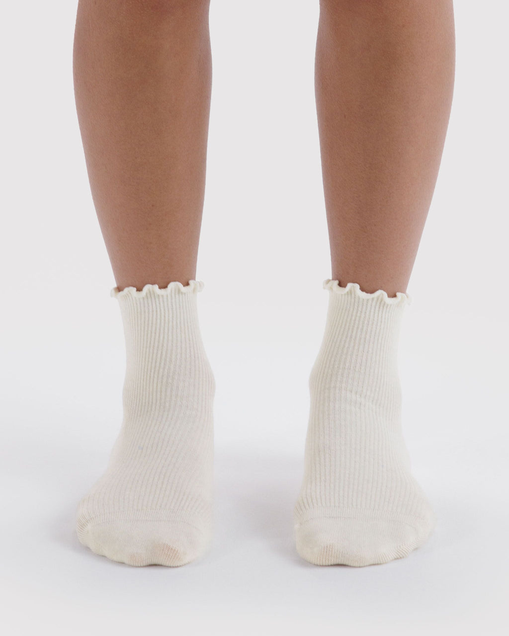 Lettuce Edge Sock Set of 2 in White - Comfortable Everyday Style