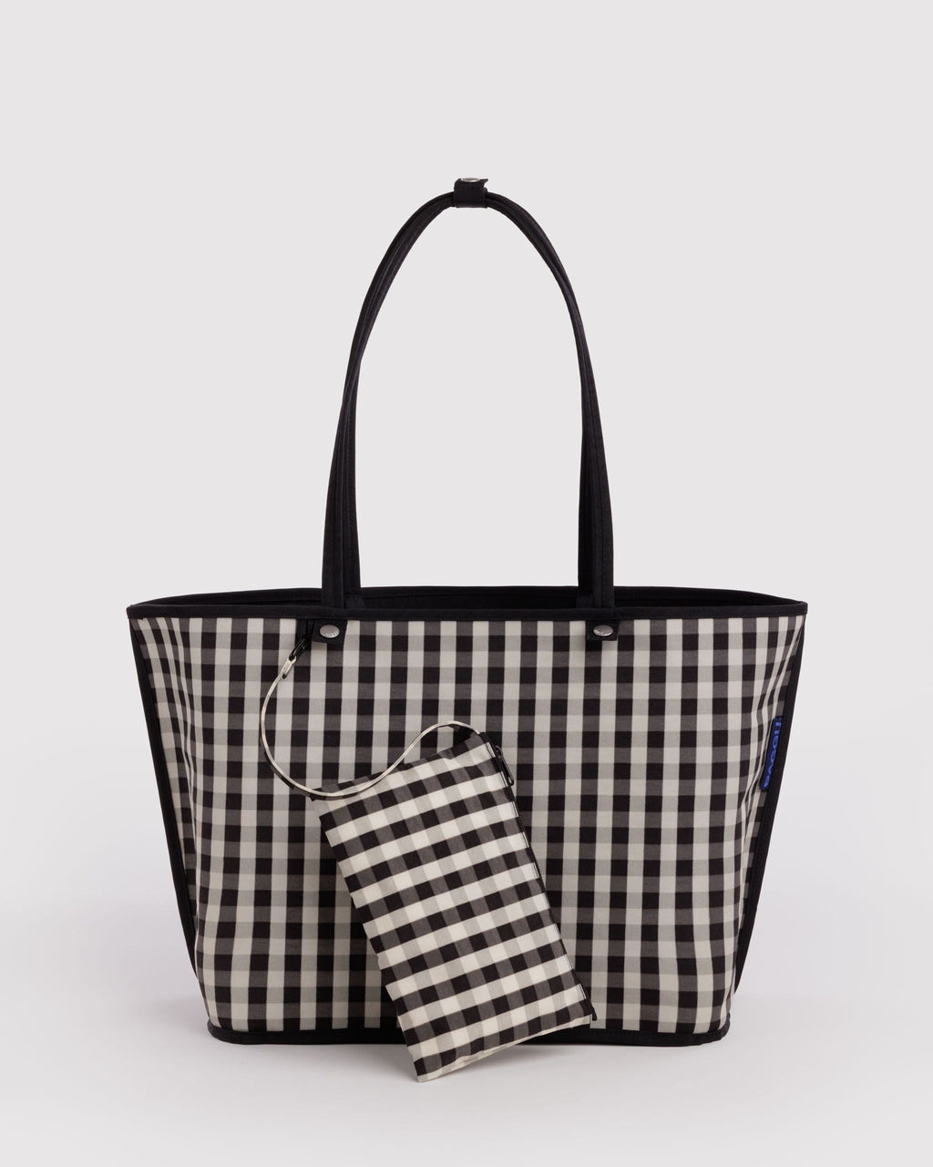 Large Nylon Reversible Tote in Black Mix - Roomy Everyday Carry