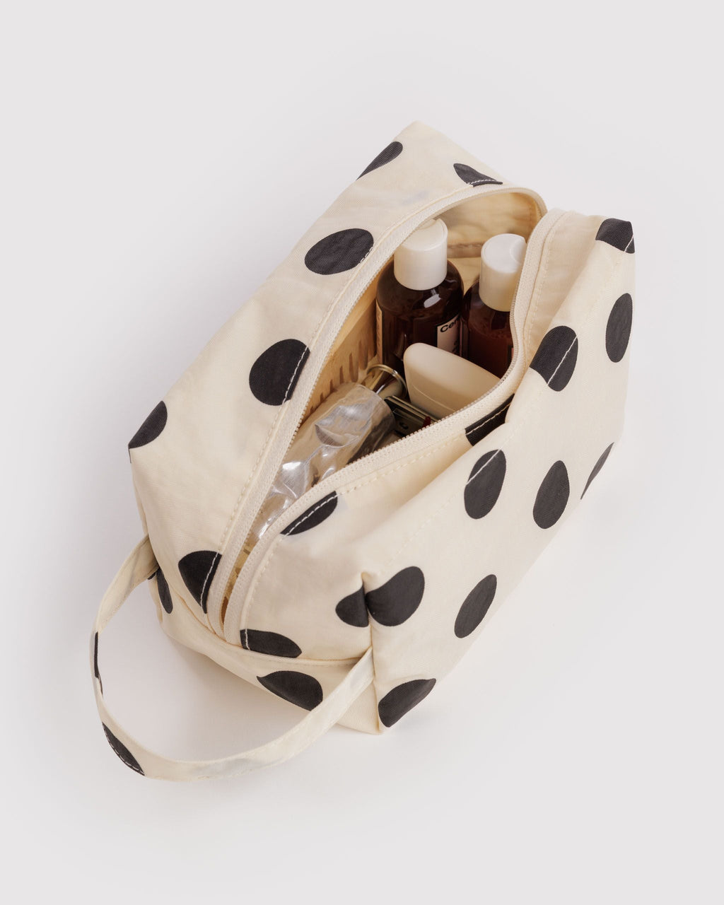 Dopp Kit in Cream and Black Polka Dot - Easy Packing and Storage