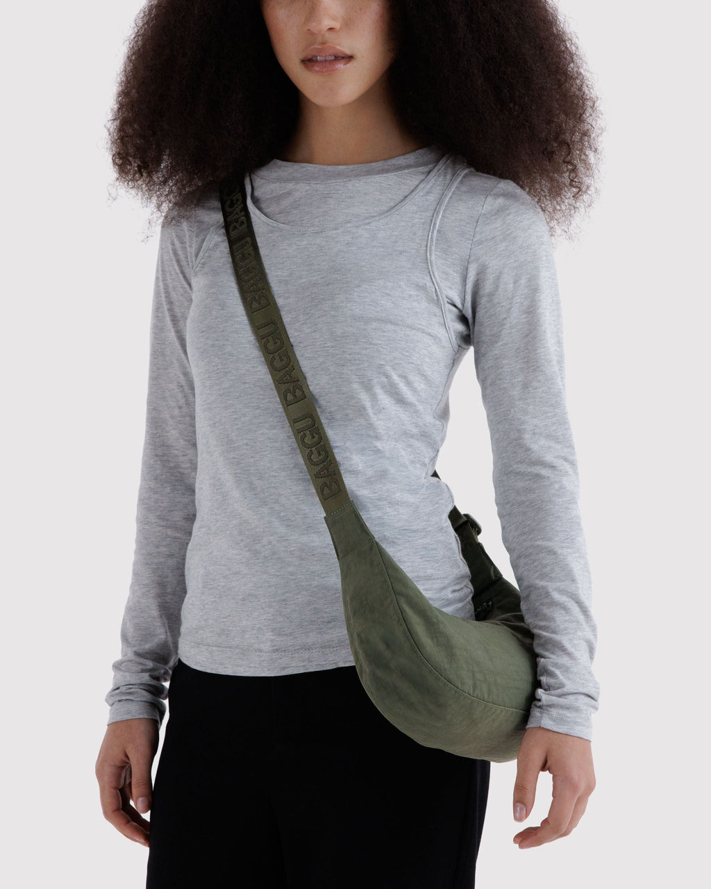 Small Nylon Crescent Bag in Caper - Hands Free Everyday Carry