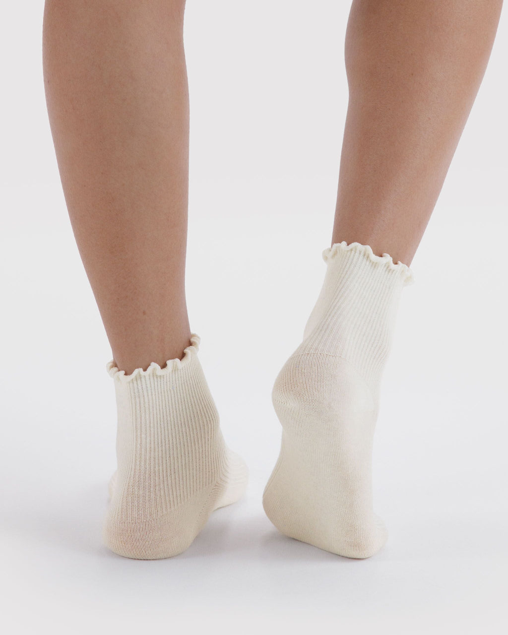 Lettuce Edge Sock Set of 2 in White - Comfortable Everyday Style