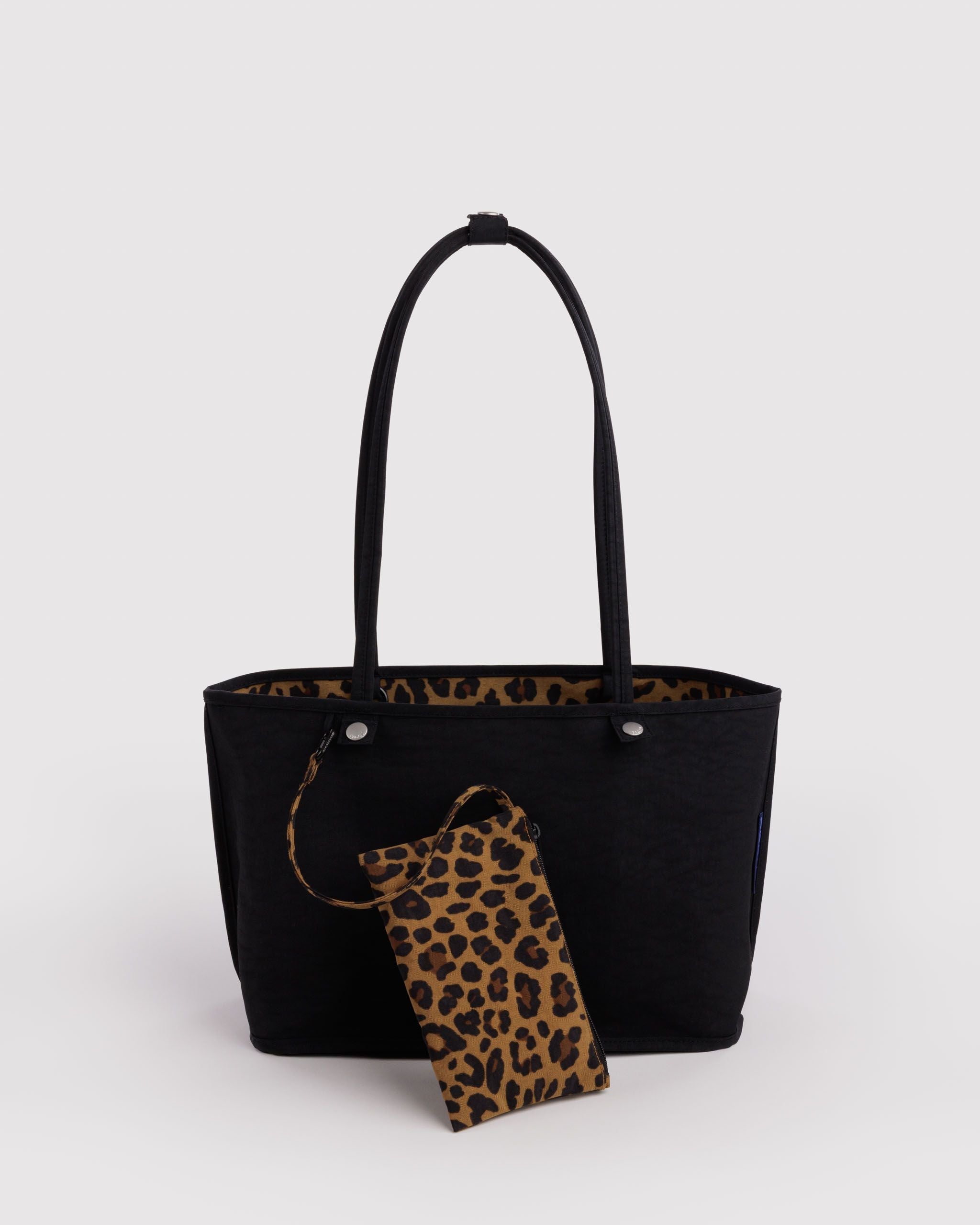 Medium Nylon Reversible Tote in Leopard Mix - Roomy Everyday Carry