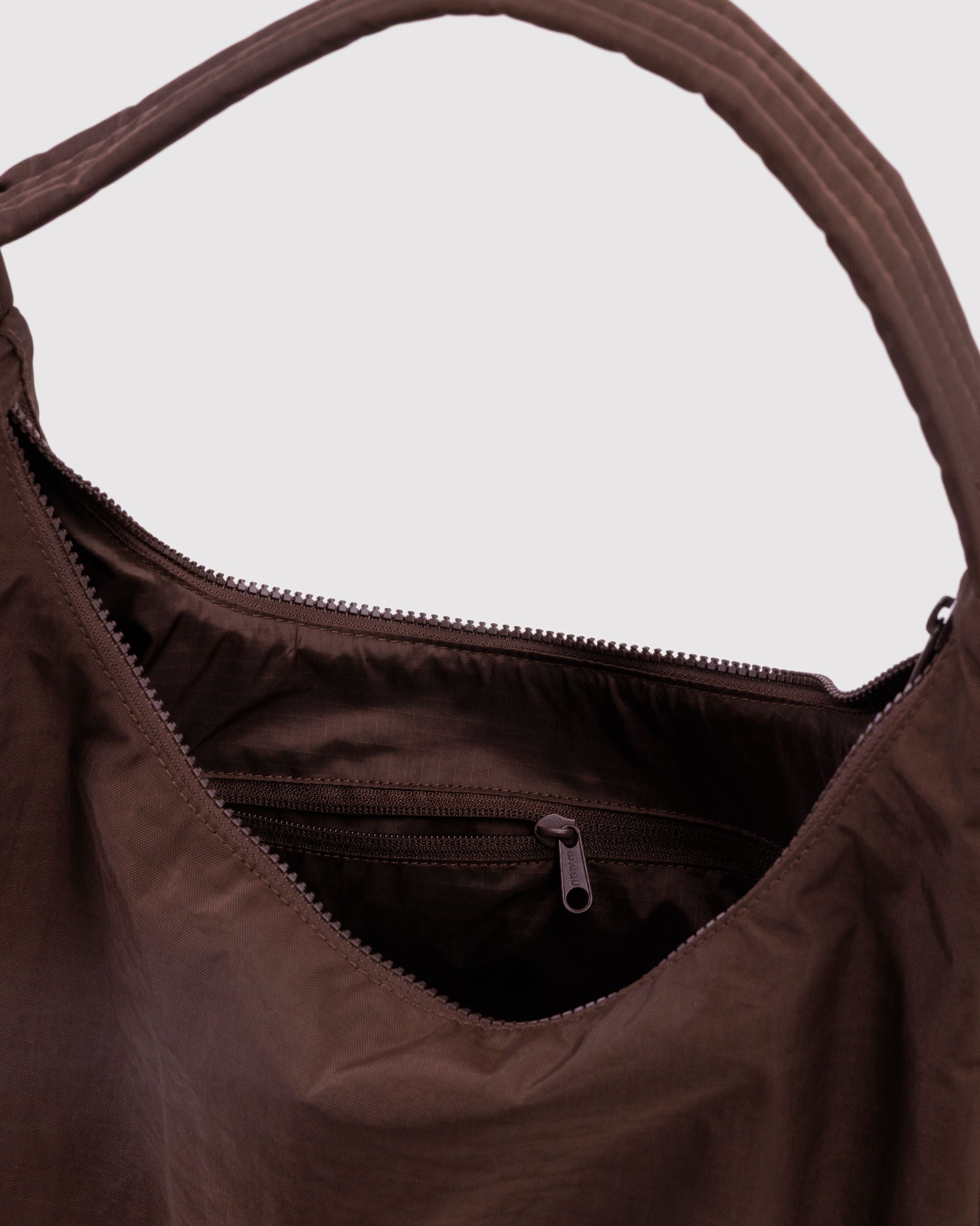 Nylon Shoulder Bag in Coffee - Hands Free Everyday Carry