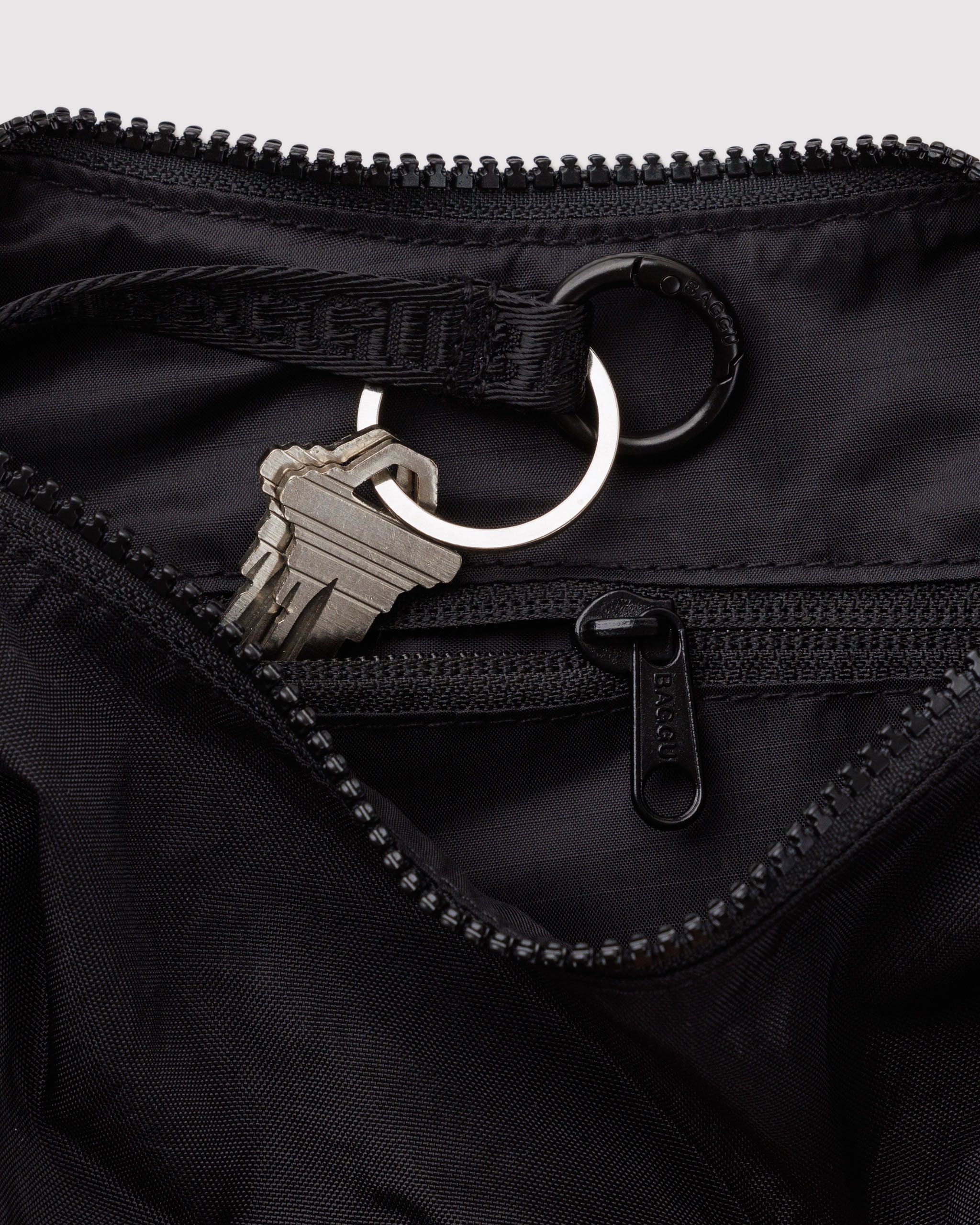 Small Nylon Crescent Bag in Black - Hands Free Everyday Carry