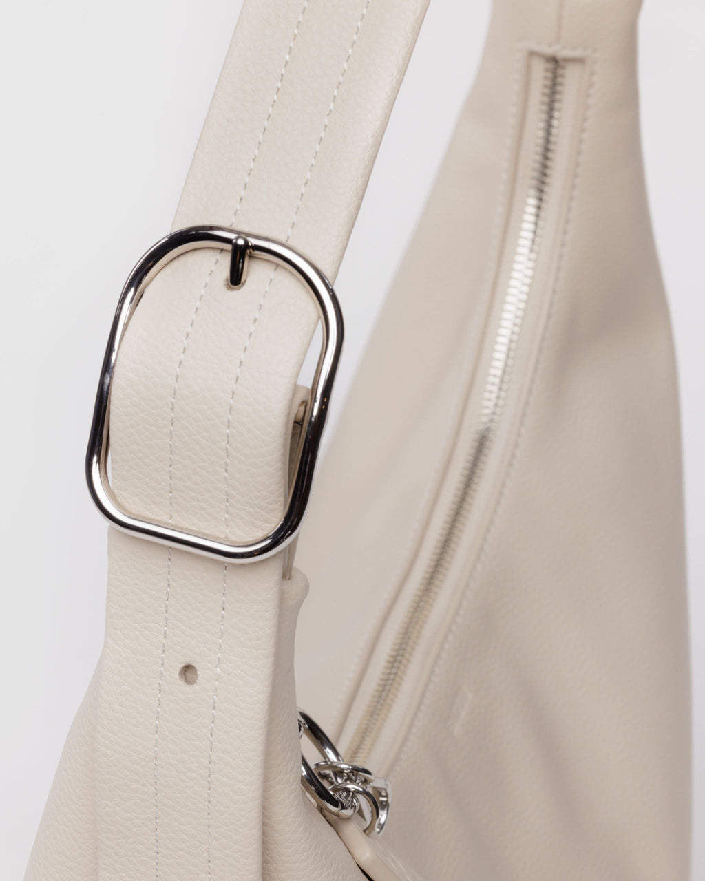 Recycled Leather Shoulder Bag in Stone - Hands Free Everyday Carry