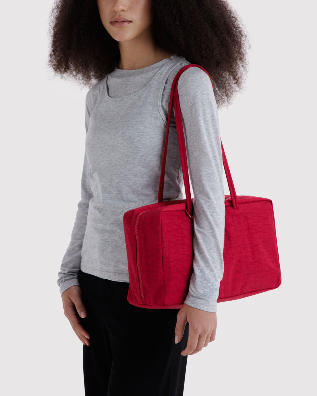 Medium Nylon Bowler Bag in Cherry - Hands Free Everyday Carry